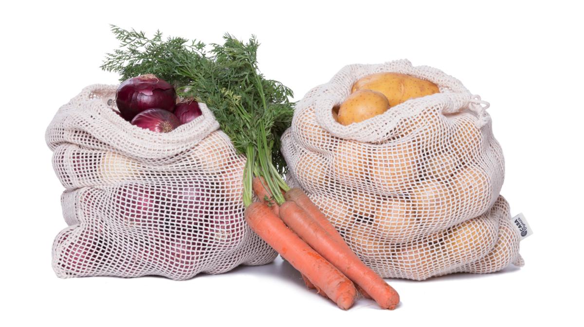 Tierra verde (Casa Organica) Síťový sáček z biobavlny na ovoce a zeleninu (38 × 30 cm)