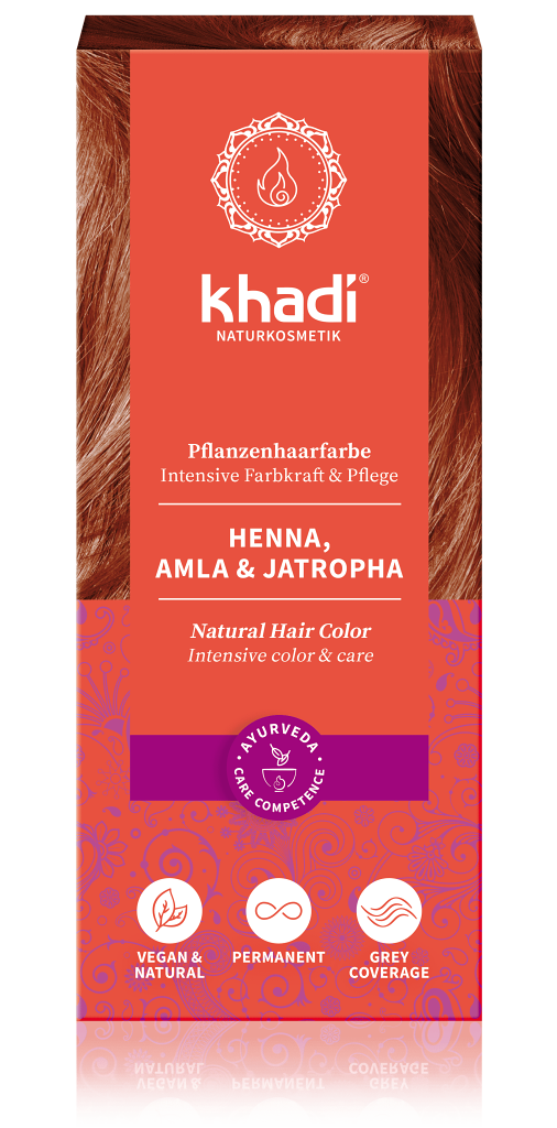 Khadi rostlinná barva na vlasy HENNA & AMLA & JATROPHA 100g